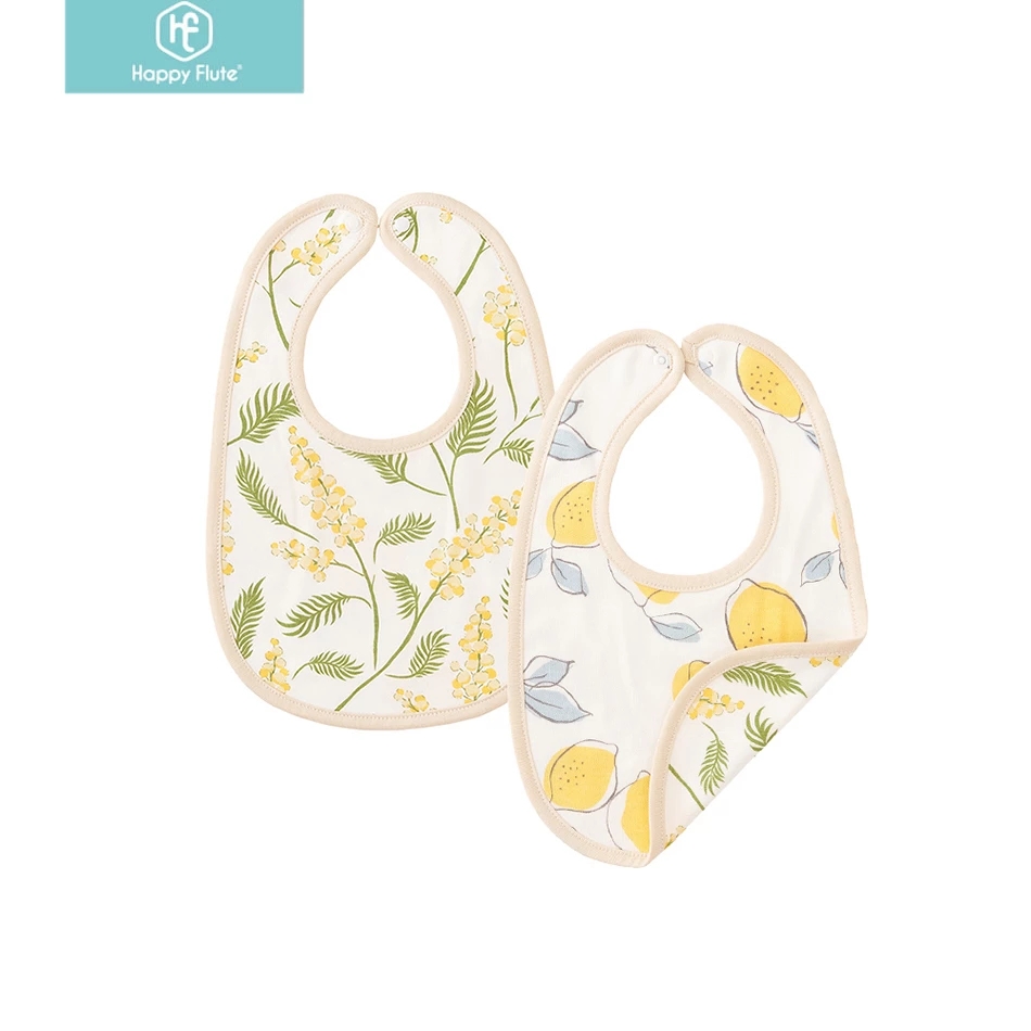 Happyflute Baby Bamboo Cotton Bib With Double-sided Printing Light Weight Bandana Burp Cloth For Baby Boys And Girls