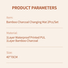 Happyflute 2 Pieces/set Bamboo Charcoal Changing Mat Waterproof Portable Change Pad Comfortable Sheet Mat Bed Pads 40*70cm