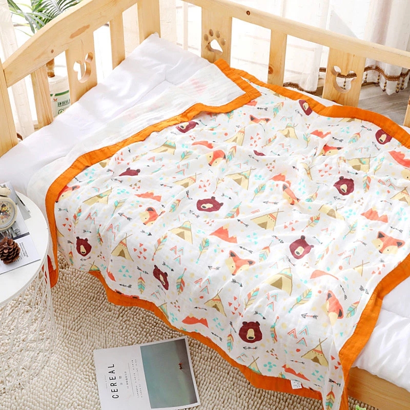 Happyflute 4 Layers Muslin 100% Cotton Baby Swaddles Soft Newborn Blankets Gauze Infant Wrap Sleepsack Swaddle