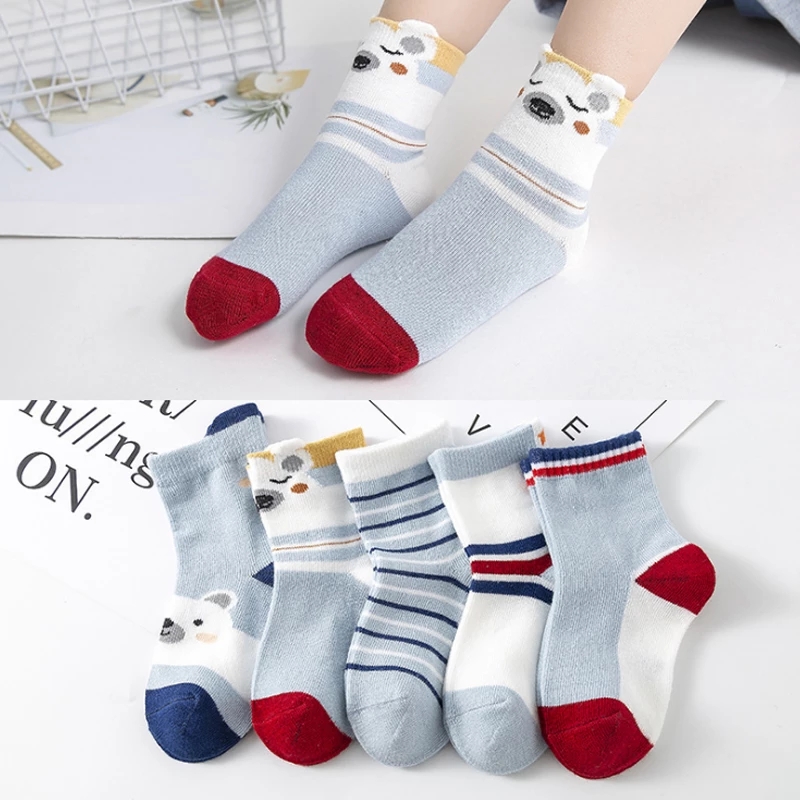 HappyFlute 5Pairs/Lot Breathable Infant Baby Socks For Newborn Girls and Boys Toddler Socks Baby Clothes Accessories