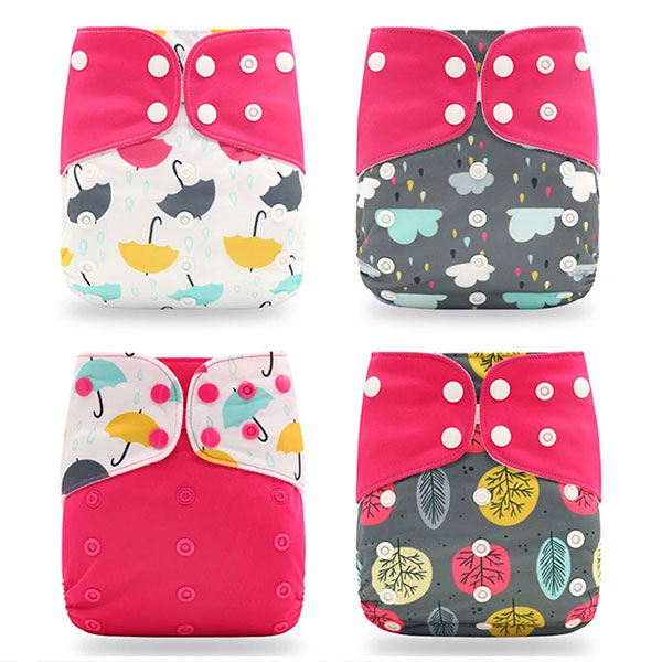 Happyflute 4pcs/set Washable Eco-friendly Baby Cloth Diaper Ecological Adjustable Nappy Reusable Diaper Fit 0-2year 3-15kg