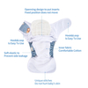 HappyFlute 3Size Cotton Fabric Hook&Loop Adjustable Waterproof Washable Super Soft Breathable Baby Cloth Nappy
