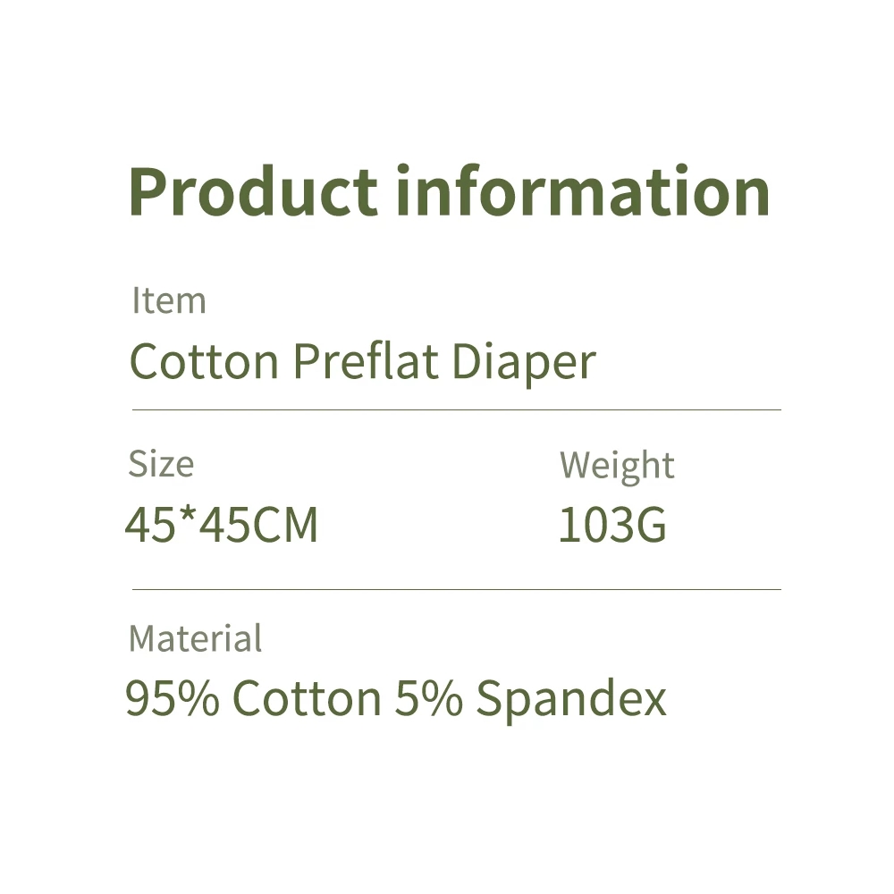 Happyflute Solid Cotton Preflat Diaper Reusable And Washable Cotton Nappy Breathable Cotton Baby Cloth Diaper One Size