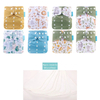 Happyflute HOt Sale OS Pocket Diaper 8pcs Diape+8pcs Microfiber Insert Washable &Reusable Baby Nappy Adjustable Baby Nappy Cover