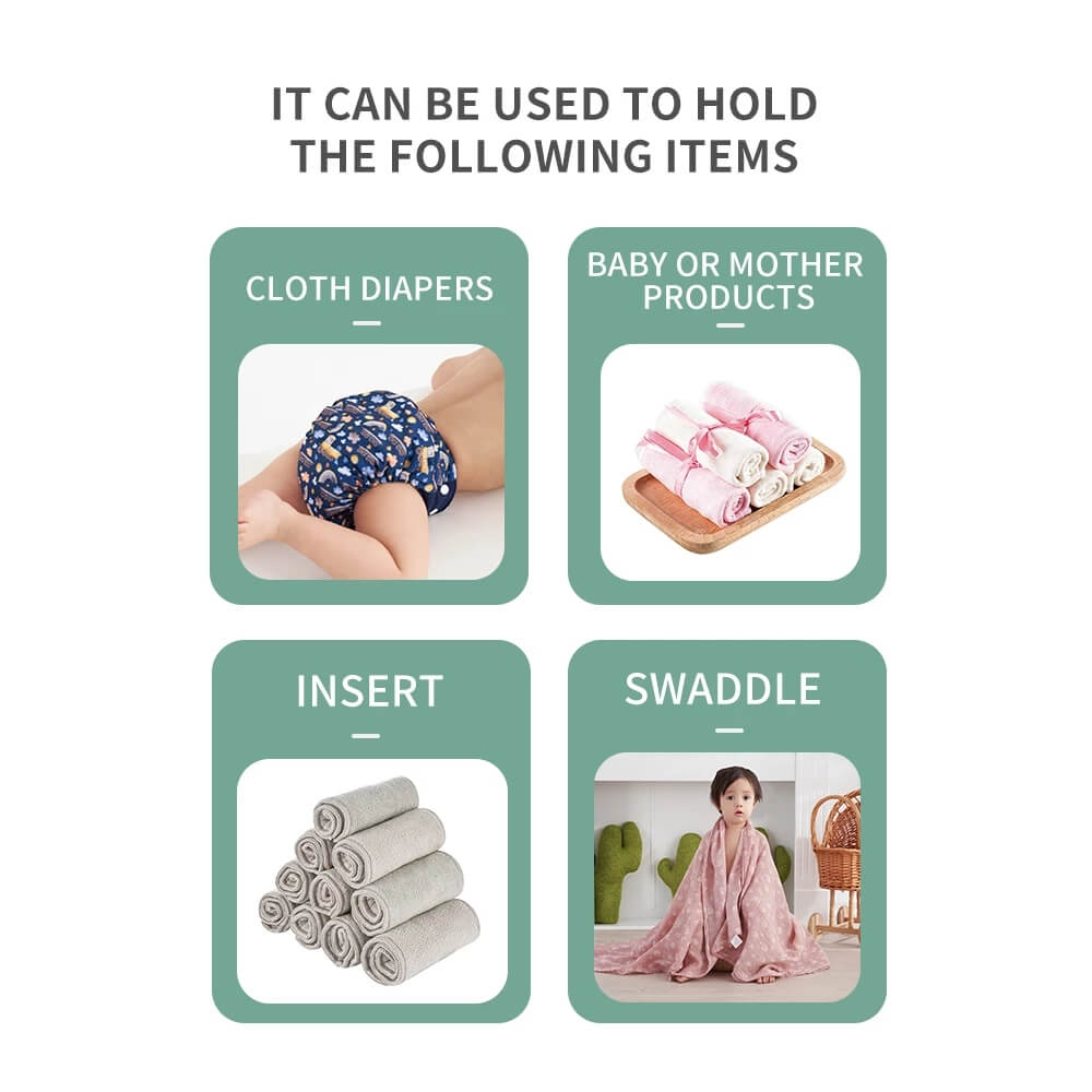 Happy flute 1 pcs Large Hanging Wet/Dry Pail Bag for Cloth Diaper