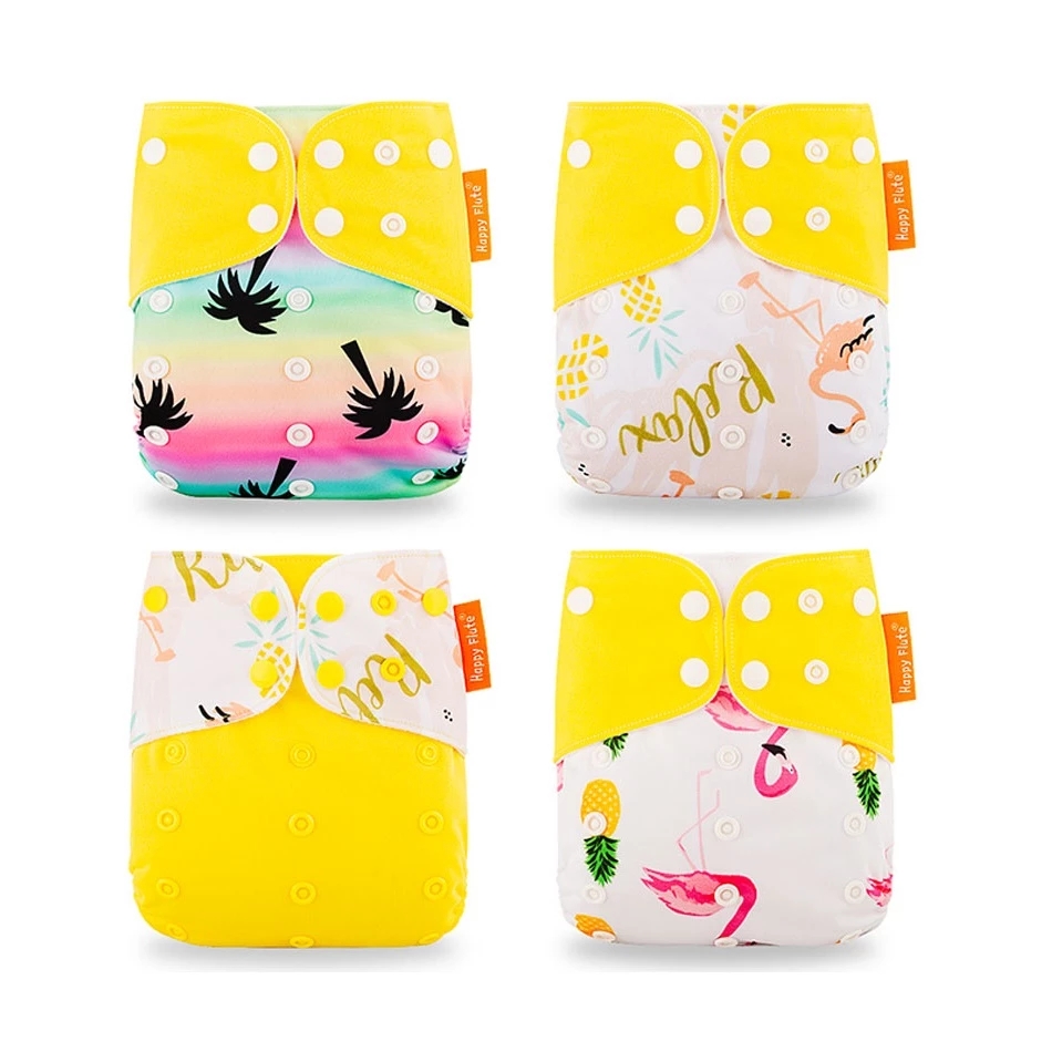Happyflute HOt Sale OS Pocket Diaper 200PCS Washable &Reusable Baby Nappy New Print Adjustable Baby Diaper Cover Freeshipping