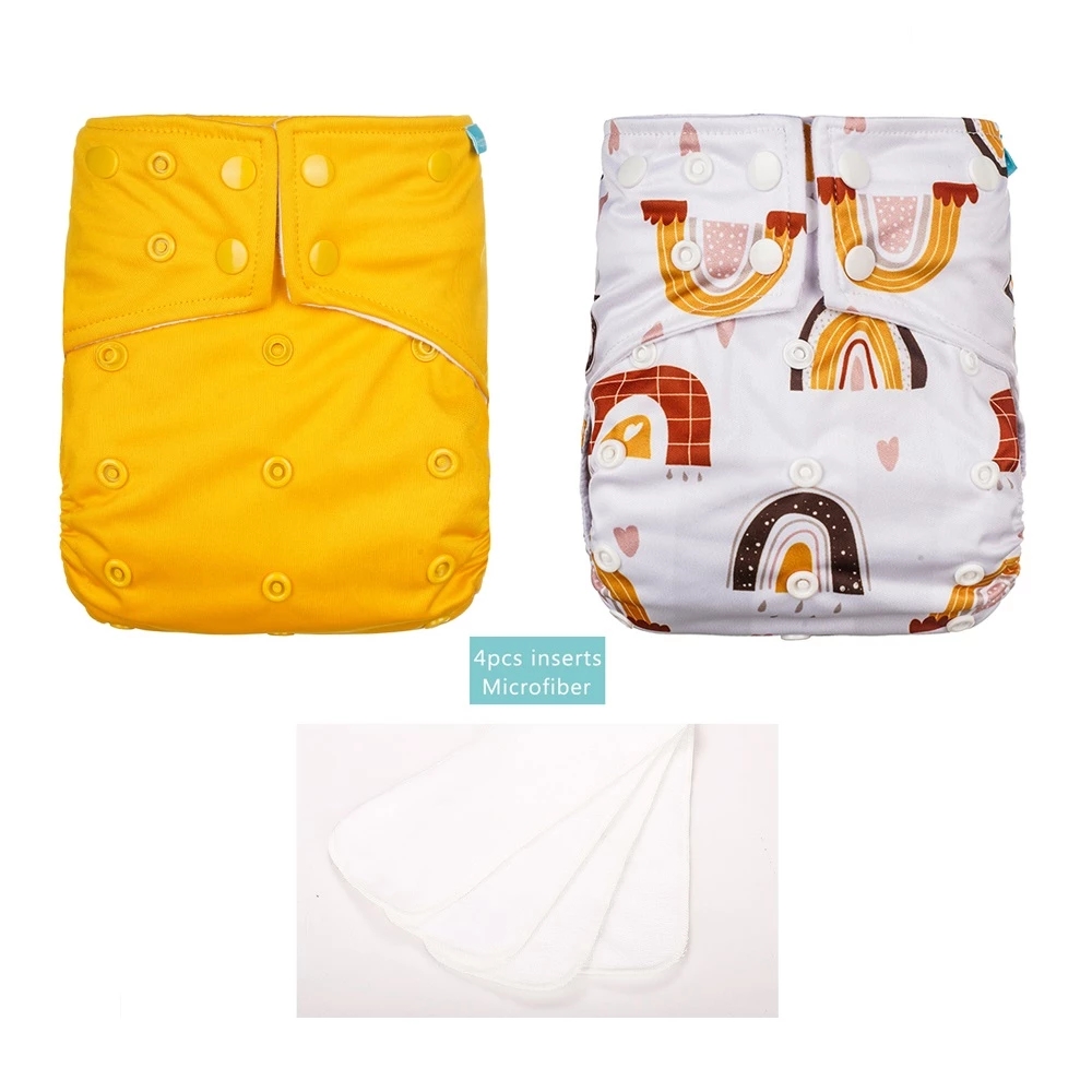 HappyFlute 8-20kg Diapers Set Big Size Nappy Waterproof Cloth Double Gussets Oversize For Fat Baby