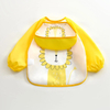 HappyFlute Waterproof Printing Baby Bibs With Long Sleeve Detachable Pocket Children Bib Burp Clothes