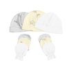 Happy Flute Newborn Baby Unisex Winter Warm 3-Piece Set Of Baby 100% Cotton Scratch Mitten Caps Mittens